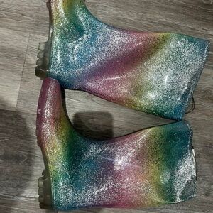 Colourpop Multicolor Glitter Rain Boots